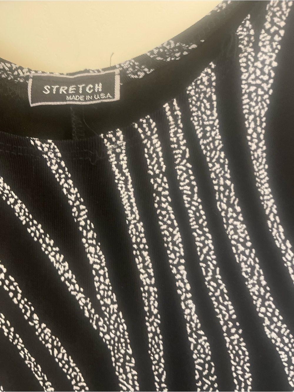 Black & White Striped Women's Stretch long dress